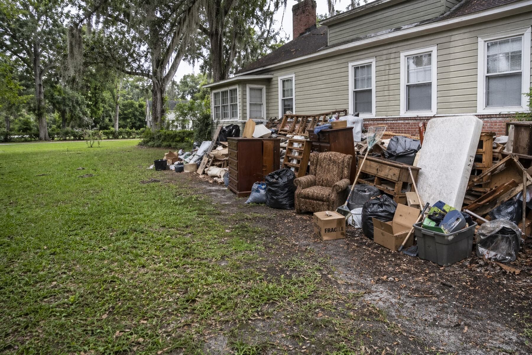 Interior of a Darien, Georgia estate home before a whole-house cleanout by Golden Isles Junk Removal.